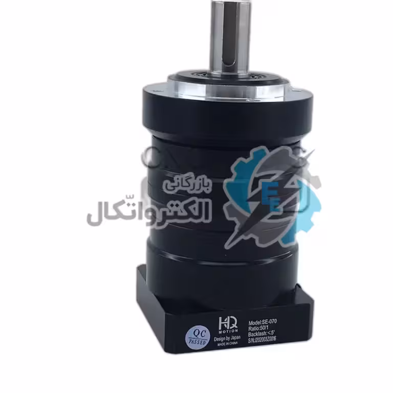 گیربکس خورشیدی سرووموتور HQM اچ کیو ام مدل SE70-05-14 سایز 70 نسبت 1 به 5 شفت ورودی 14 شفت خروجی 16 فلنج گرد مناسب 400 وات 3000 دور(گیربکس سیاره ای)