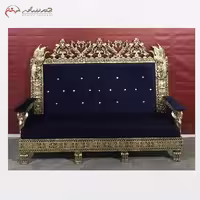 مبل 7 نفره برنزی کف دوبل طرح طاووس، بدنه کار شده با رنگ ثابت