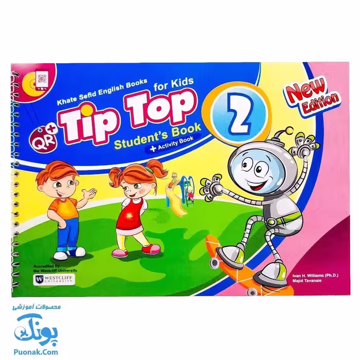 کتاب Tip Top Student Book2 & Activity bookسیمی به همراه کتاب کار و کد QR
