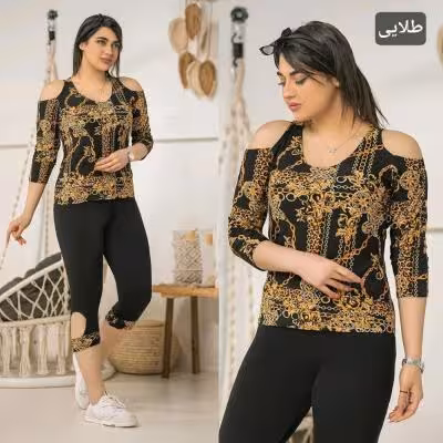 تونیک شلوارک سرشونه باز فشن