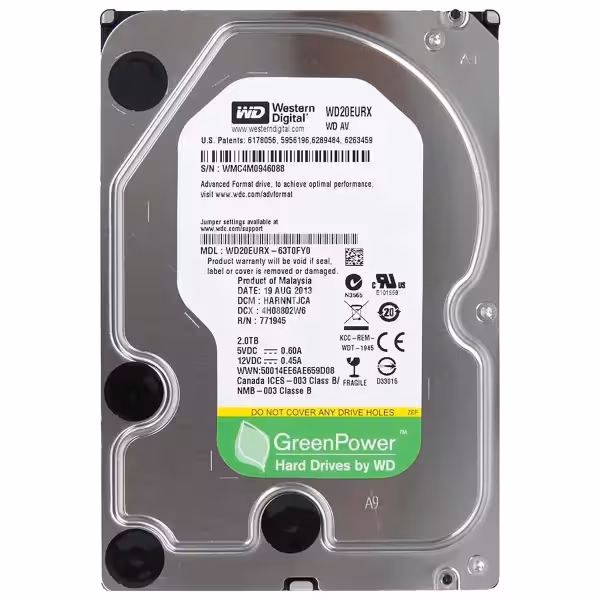 هارد وسترن دیجیتال سبز 2 ترابایت WD 2TB Green HDD