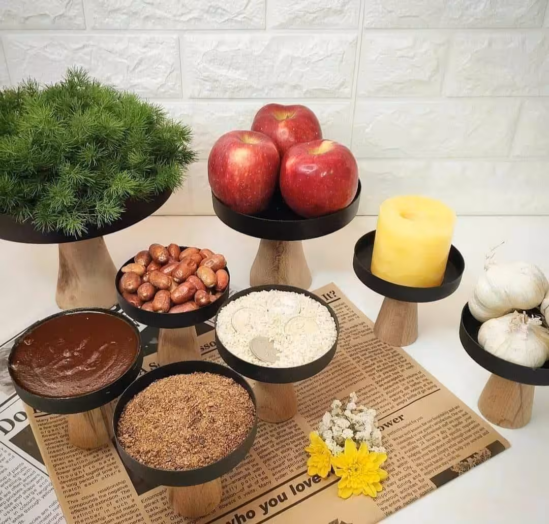 خرید ظرف هفت سین فلزی پایه دار کد 1401