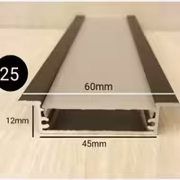 پروفیل لاینر نوری (آلومینیومی)توکار به همراه دیفیوزر کد25