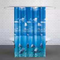 پرده حمام دلفین کد TOR-8852 سایز 200×180 سانتی متر | کالا مکس