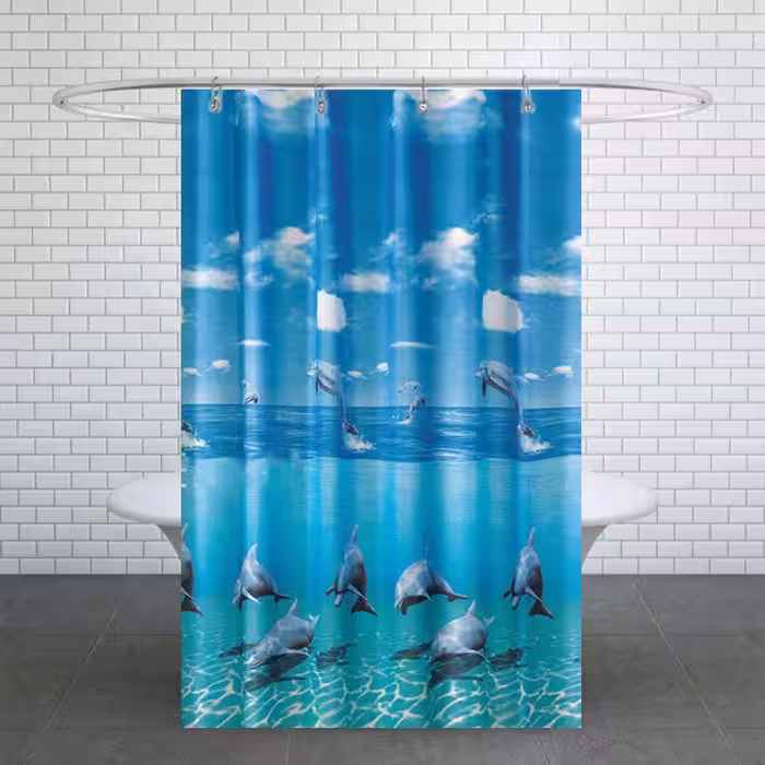 پرده حمام دلفین کد TOR-8852 سایز 200×180 سانتی متر | کالا مکس