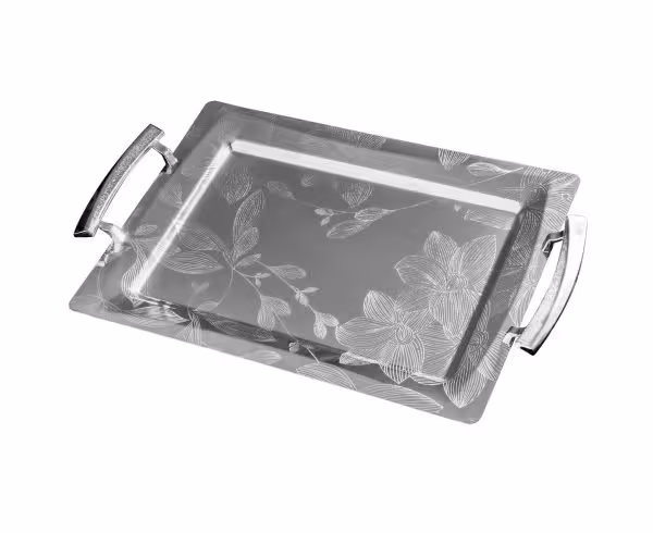 سینی آینه ای دسته صدفی زاماک جفتیB0011   KST 615