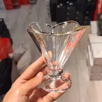 بستنی خوری لب طلایی بلوری ساخت چین شرکت بلینک مکس مدل لاله بسته دو عددی