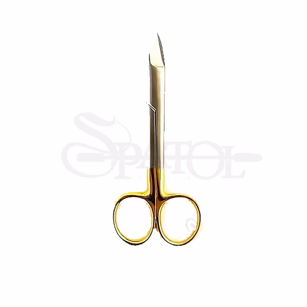 قیچی کرون بر سر صاف دسته طلایی دنتال دیوایسDental Devices