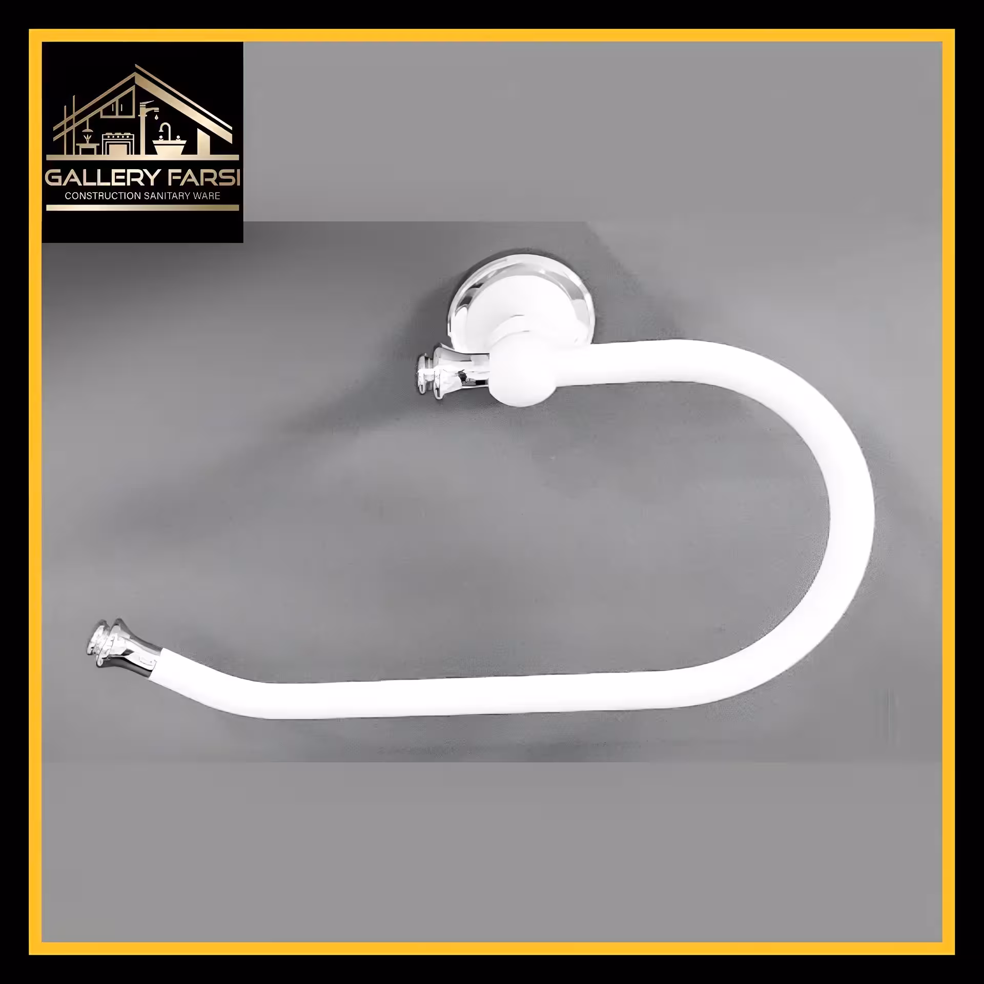 جا حوله ای دیواری جی سفید کروم کد51