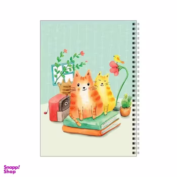 دفتر مشق 80 برگ بامبیلیپ طرح گربه ها و کتاب و گل کد 4366134