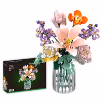 لگو طرح گل مدل Flower clusters کد 11120، تعداد 563 قطعه، همراه با گلدان و گل های رنگی و زیبا