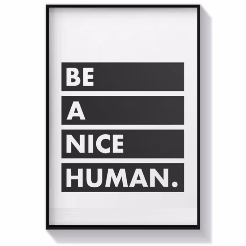 تابلو متن طرح Nice Human