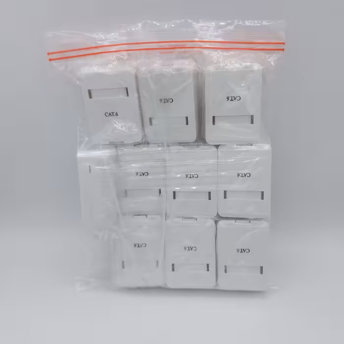  باکس کیستون شبکه  CAT6 مدل شاتردار بسته 10 عددی