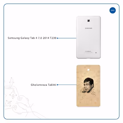 برچسب پوششی ماهوت مدل Gholamreza Takhti مناسب برای تبلت سامسونگ Galaxy Tab 4 7.0 2014 T230