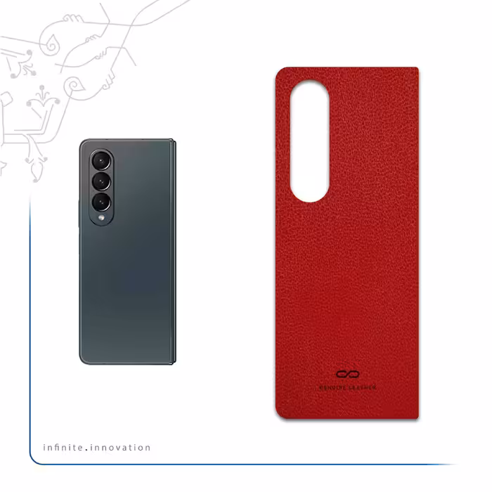 برچسب پوششی ماهوت مدل Red-Leather مناسب برای گوشی موبایل سامسونگ Galaxy Z Fold4