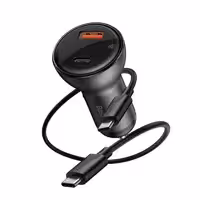 شارژر فندکی باسئوس مدل Dual Quick Charger 65W  به همراه کابل USB-C