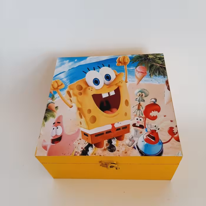 جعبه اسباب بازی کودک مدل کارتونی طرح باب اسفنجی کد BB01