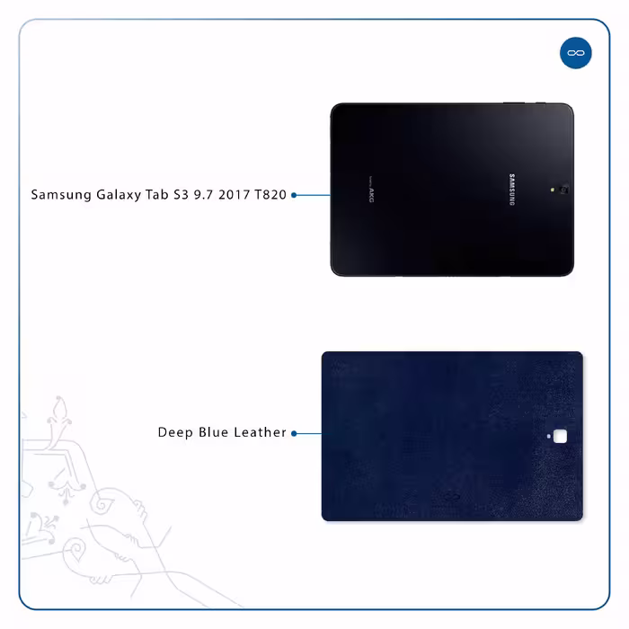 برچسب پوششی ماهوت مدل Deep-Blue-Leather مناسب برای تبلت سامسونگ Galaxy Tab S3 9.7 2017 T820