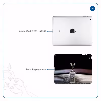 برچسب پوششی ماهوت مدل Rolls-Royce Motor مناسب برای تبلت اپل iPad 2 2011 A1396