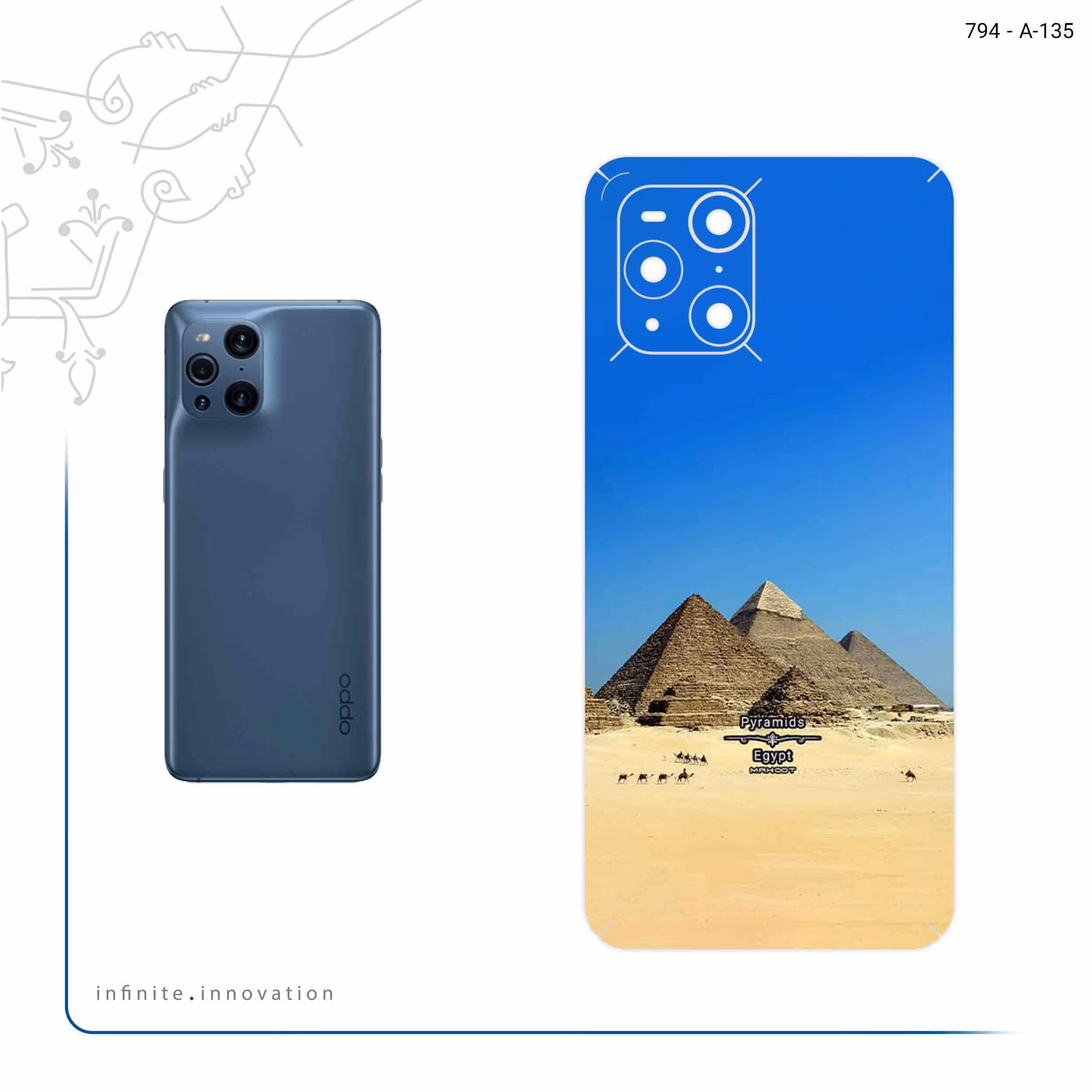 برچسب پوششی ماهوت مدل Pyramids of Egypt مناسب برای گوشی موبایل اپو Find X3 Pro