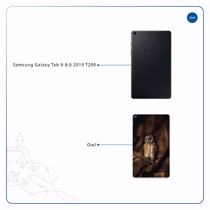 برچسب پوششی ماهوت مدل Owl مناسب برای تبلت سامسونگ Galaxy Tab A 8.0 2019 T290