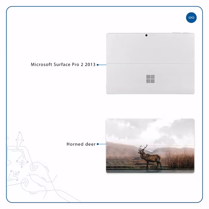برچسب پوششی ماهوت مدل Horned Deer مناسب برای تبلت مایکروسافت Surface Pro 2 2013