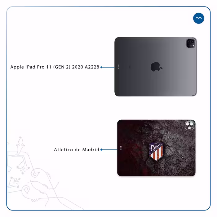 برچسب پوششی ماهوت مدل Atletico de Madrid مناسب برای تبلت اپل iPad Pro 11 (GEN 2) 2020 A2228