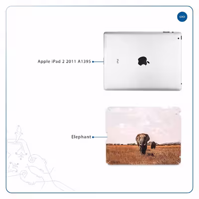 برچسب پوششی ماهوت مدل Elephant مناسب برای تبلت اپل iPad 2 2011 A1395