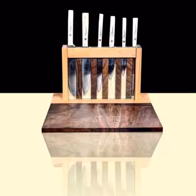 سرویس چاقو آشپزخانه 6 پارچه مدل دسته استخوانی کد 01