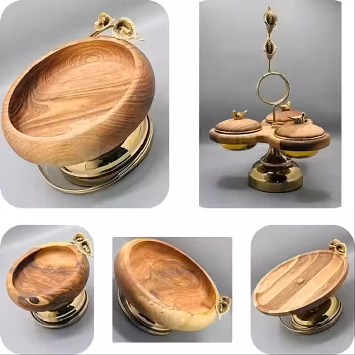 سرویس پذیرایی چوبی و فلزی با آبکاری ( ارسال پس کرایه)