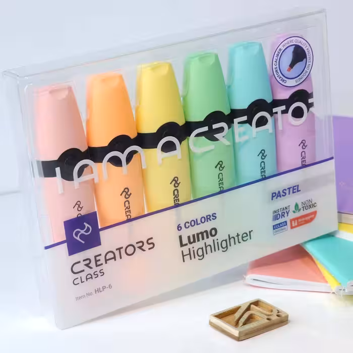 ماژیک هایلایتر لومو پاستلی سی کلاس بسته ی 6 تایی CREATORS CLASS (C Class) Lumo Pastel highlighter pack HLP-6