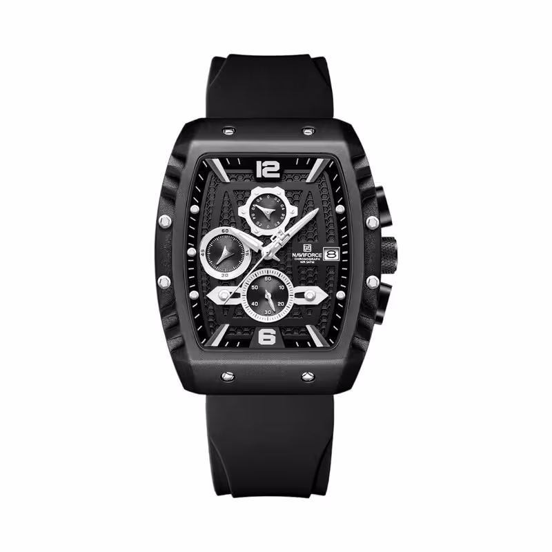 ساعت مچی عقربه‌ای کوارتز مردانه نیوی فورس مدل کرنوگراف تاریخدار کد NF8025-B.BW