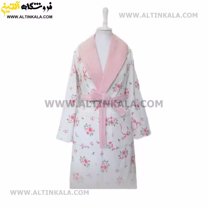 حوله پالتویی پودایران طرح لیلیوم شیری سایز 105