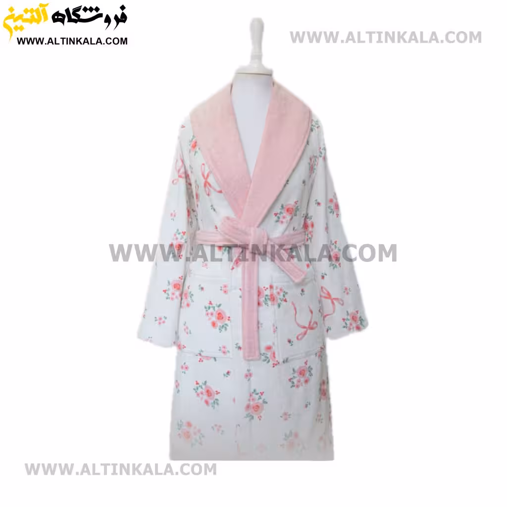 حوله پالتویی پودایران طرح لیلیوم شیری سایز 105