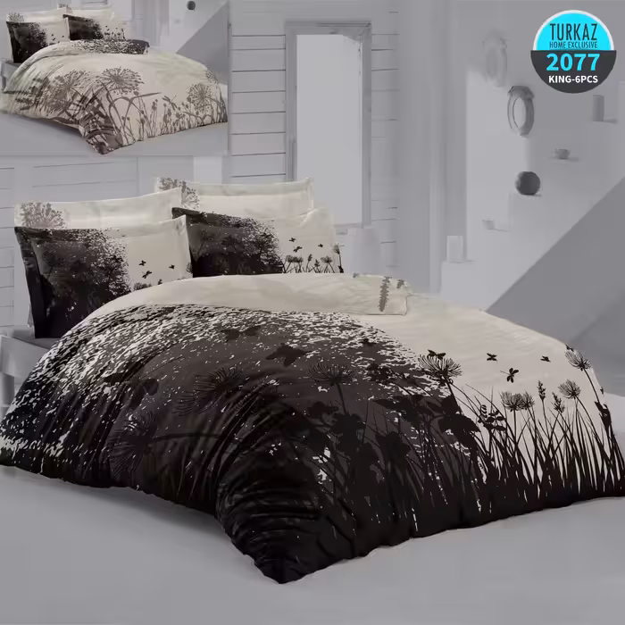 سرویس لحاف روتختی 2 نفره چاپی تنسل برند ترکاز(Turkaz) کد 2077