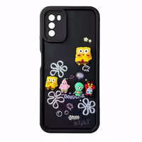 قاب Solid عروسکی طرح خانواده باب اسفنجی مناسب برای Xiaomi Poco M3-مشکی