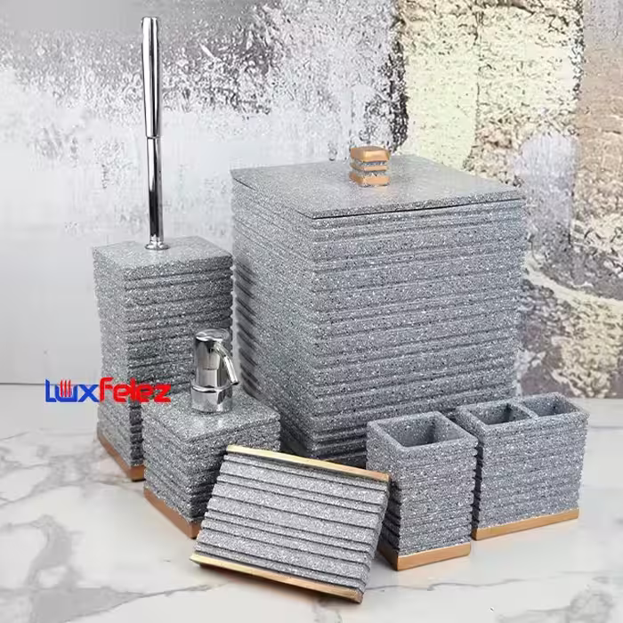 ست سرویس بهداشتی رزین زرین کد 1733 شش پارچه