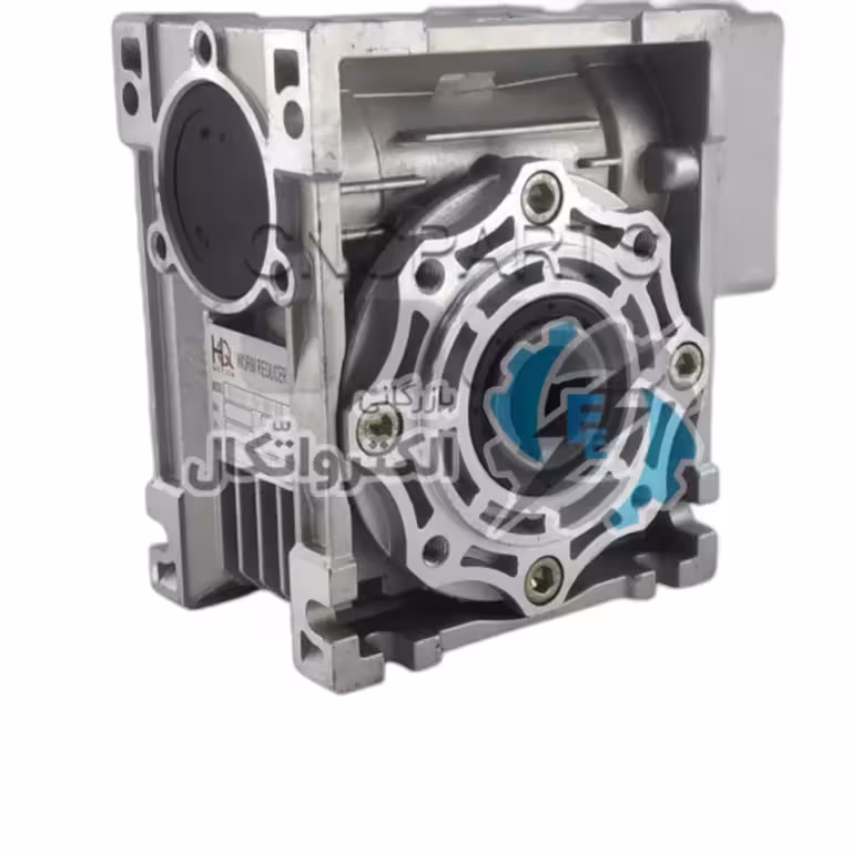 گیربکس حلزونی سروو موتور HQM اچ کیو ام سایز 40 نسبت 1 به 40 فلنج ورودی 60 شفت ورودی 14 معادل مدل WEO40-40-060-14 لیمینگ (گیربکس روتاری فلنج دار)
