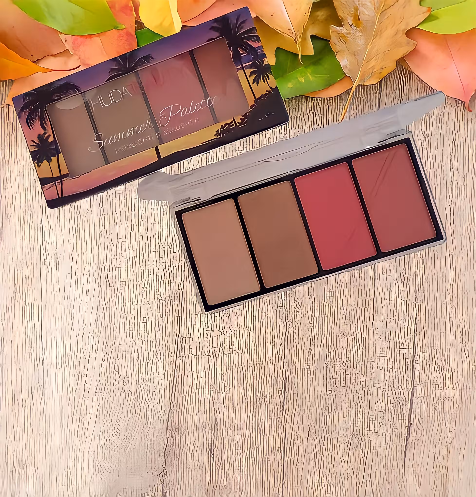 پالت هایلایتر و روژ گونه هدی بیوتی Huda Beauty Summer Palette Highlighter And Blusher