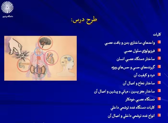 طرح درسی کتاب فیزیولوژی اعصاب و غدد پیام نور