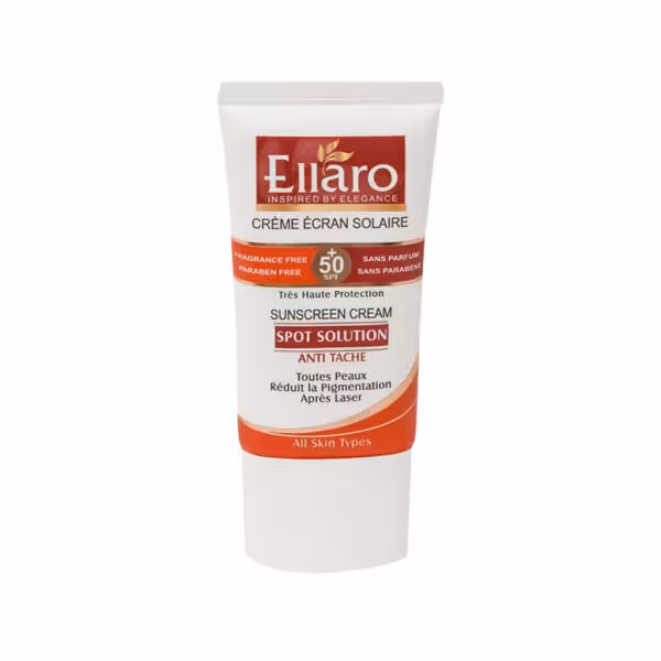 کرم ضد آفتاب‎ اسپات سولوشن الارو SPF50 مناسب انواع پوستEllaro Sunscreen Cream SPF 50⁺ Spot Solution For All Skins
