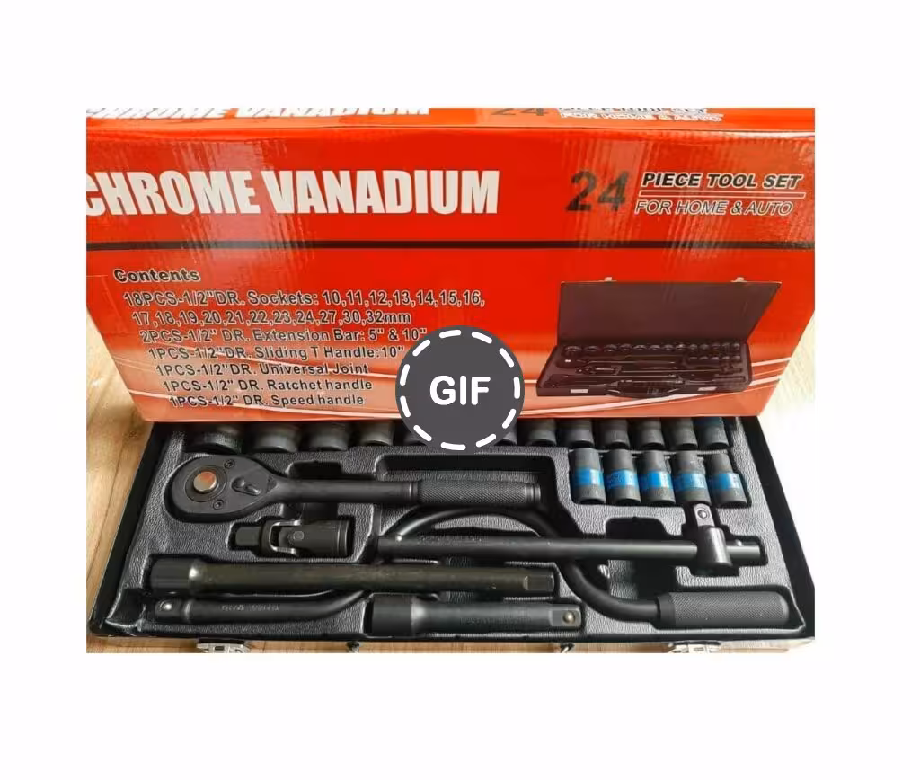 جعبه بکس 24 پارچه مشکی کروم وانادیوم مدل CRV-24