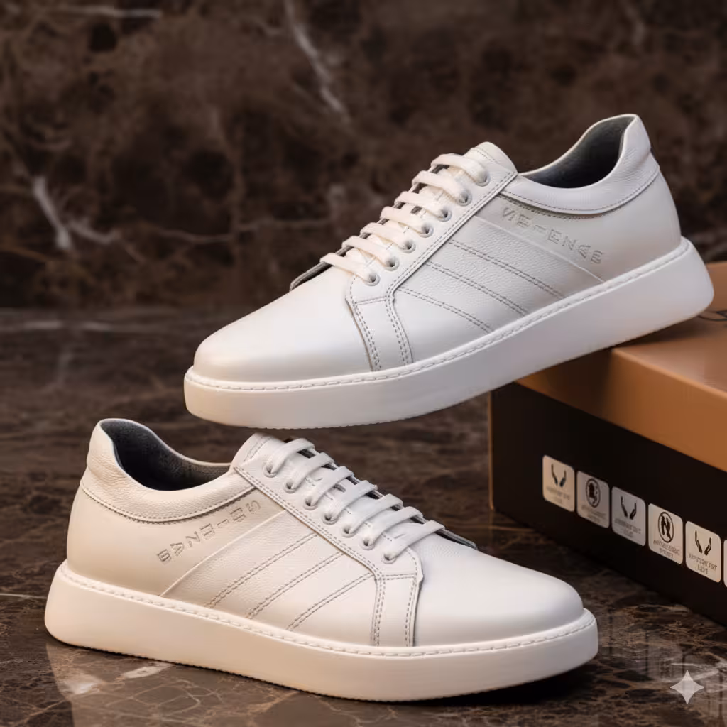 کفش چرم مردانه ونس کد VN061WH رنگ سفید
