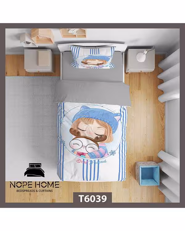 سرویس لحاف روتختی کودک یک نفره 5 تکه نوپه هوم Nopehome طرح کارتونی کد T6039