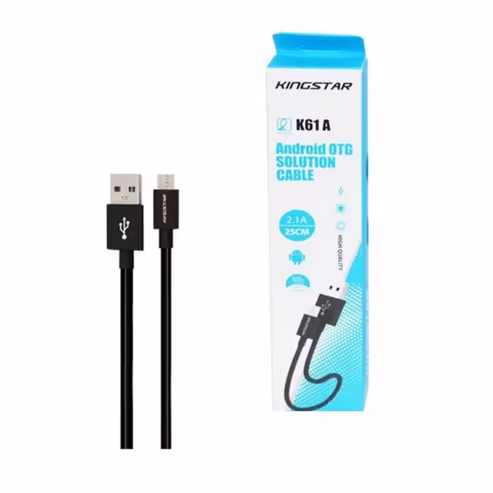 کابل تبدیل USB به microUSB کینگ استار مدل K61A طول 0.25 متر