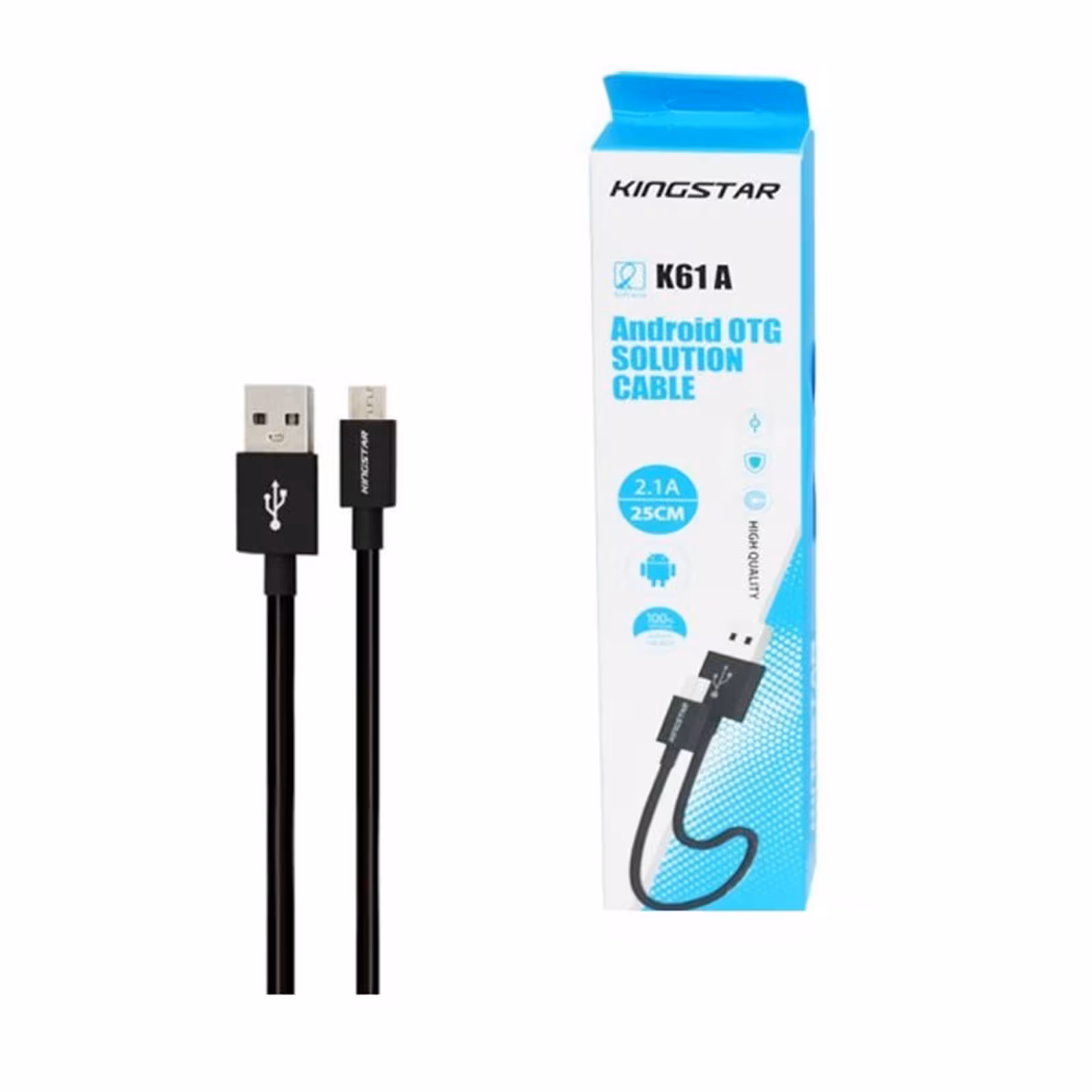 کابل تبدیل USB به microUSB کینگ استار مدل K61A طول 0.25 متر
