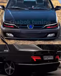 ست چراغ اسپرت پرشیا جلو شارک ابرو قرمز و خطر NX دودی