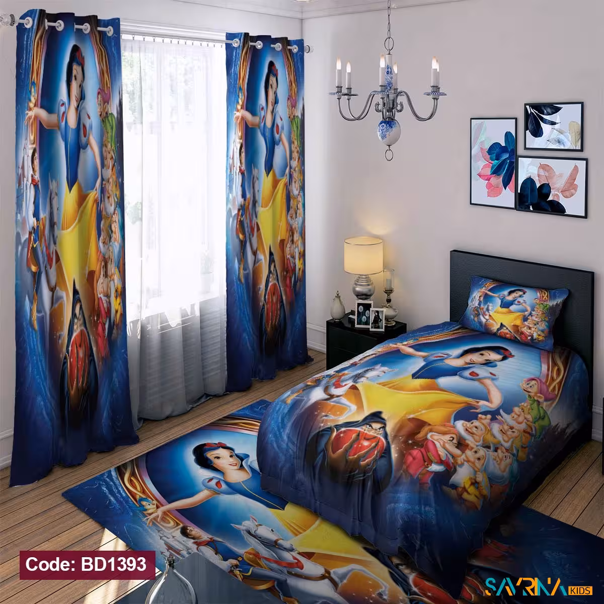 ست اتاق خواب دخترانه طرح سفید برفی کد BD1393