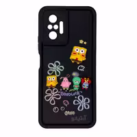 قاب Solid عروسکی طرح خانواده باب اسفنجی مناسب برای Xiaomi Note10 Pro-مشکی