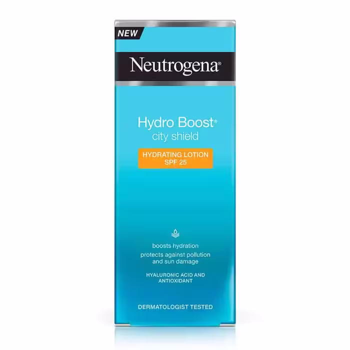 لوسیون مرطوب کننده و آبرسان نوتروژینا 50میل حاویNeutrogena Hydro Boost city shield SPF25